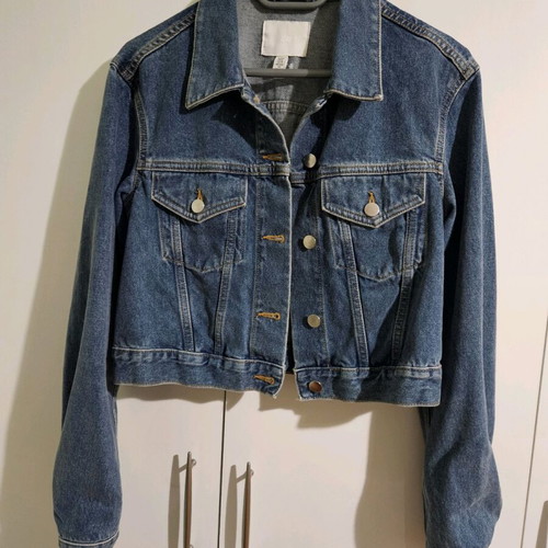 Cropped Denim Jacket H&M size S like new, blue