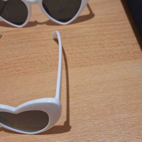 Heart-shaped sunglasses new, black and white, set of 2