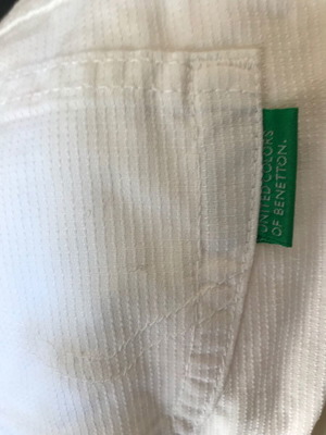 Παιδικό λευκό παντελόνι Benetton μεταχειρισμένο, 12 ετών, 100% βαμβακερό