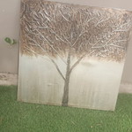 Canvas painting with tree theme used