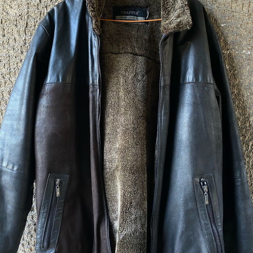 Trapper Leather Jacket like new, leather, size XL, black and brown