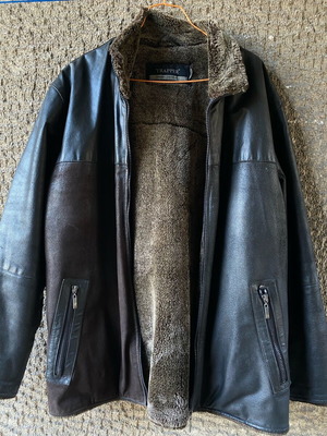 Trapper Leather Jacket like new, leather, size XL, black and brown
