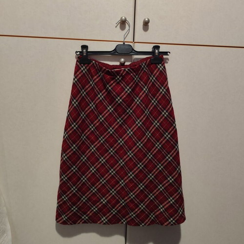Midi vintage plaid skirt used, multicolor, size S