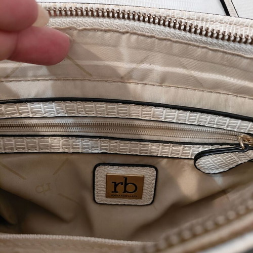 Roccobarocco crossbody bag like new, white with gold chain