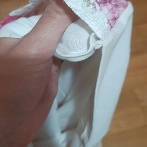 Ebita lace-effect T-shirt like new, white pink, size 152 cm