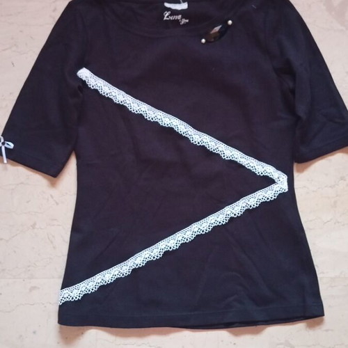 Handmade women's blouse like new, black and white, size M