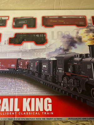 Rail King Set Train with sound and lights, like new in its box. 1 meter and 81 centimeters long