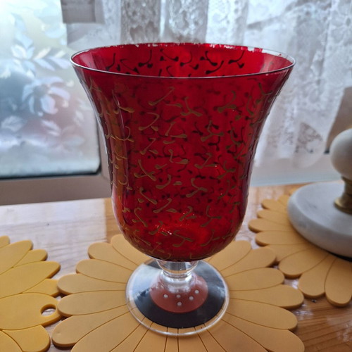 Decorative glass vases Miljogarden Sweden used, set of two
