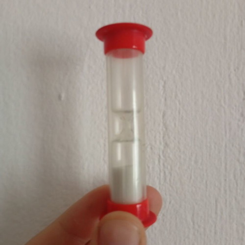 Plastic hourglass used, small size