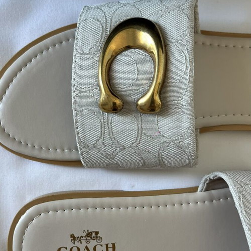 Coach flats new, white and gold summer sandals size 39