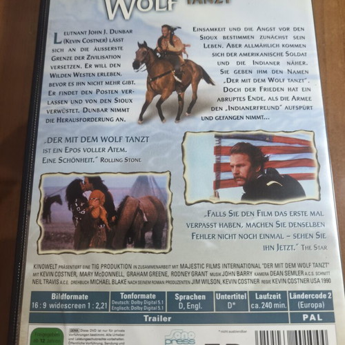 Dances with Wolves Director’s Cut DVD like new, German edition