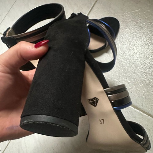 Mauriboo sandals new with elastic strap, black and blue, size 37