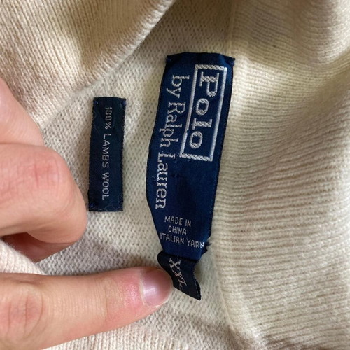 Polo Ralph Lauren Longsleeve Polo XXL cream 100% lambswool