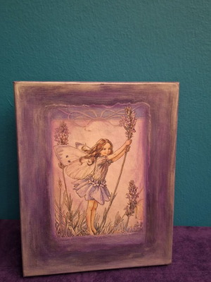 Luxury box with velvet lining and fairy child decoupage decoration new
