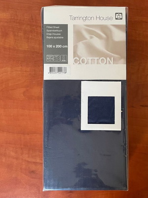 Tarrington House Cotton Fitted Sheet Single 100x200 cm Blue new