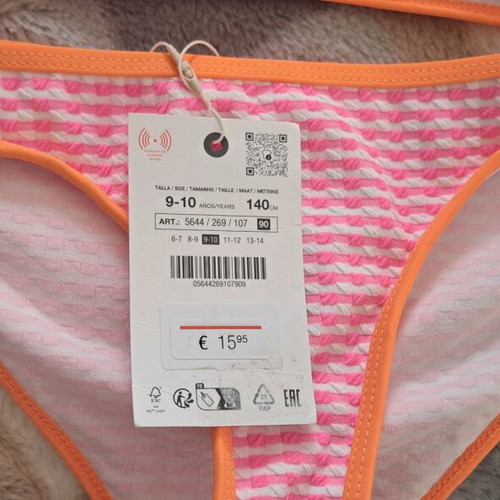 Zara swimsuit like new, size 140, 9-10 years, pink orange