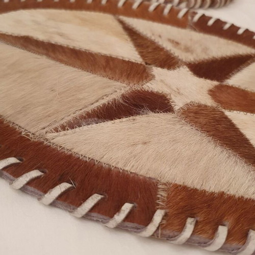 Animal hair decorative placemats, set of 3