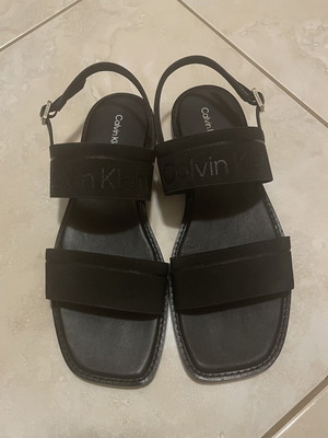 Calvin Klein leather sandals, size 39, black