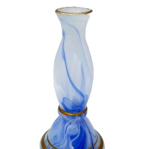 Decorative vase matte glass with gold decoration vintage like new