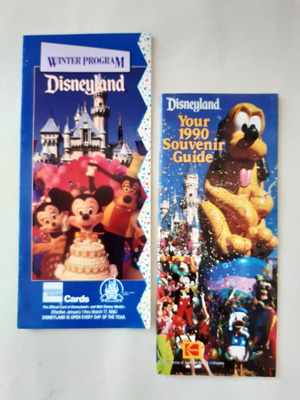 Disneyland 1990 souvenir guides used, set of two