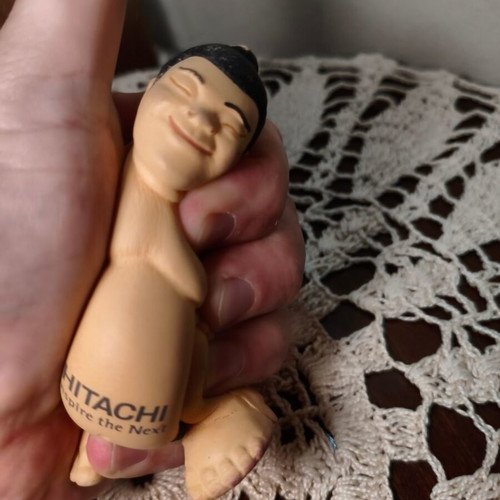Vintage 2000 Hitachi Promo Sumo wrestler anxiety relief toy
