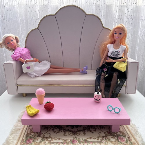 Leather designer doll sofa 1:6 scale new