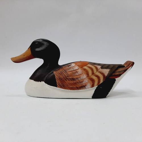 Vintage ceramic decorative duck, hand-painted