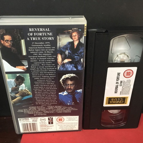 Reversal of Fortune VHS used, English version without subtitles