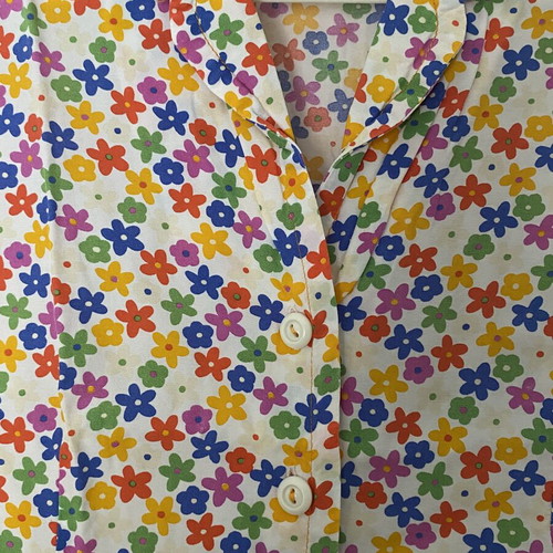 Vintage floral short-sleeve shirt Primavera like new, viscose fabric