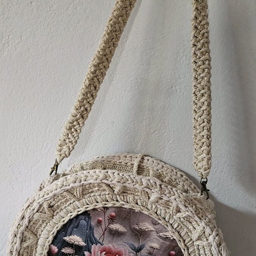 Handmade bag custom design beige