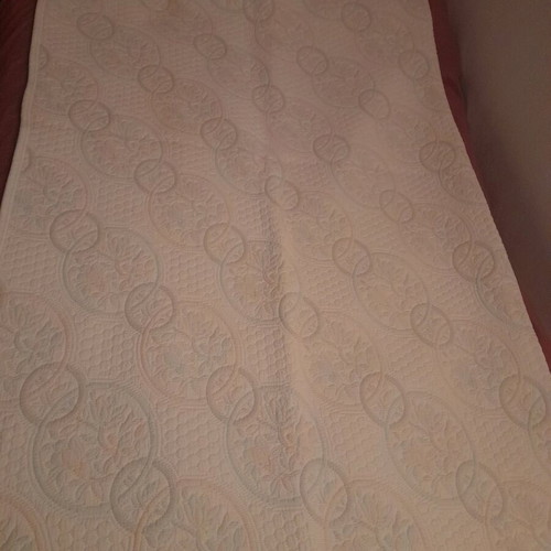 Cotton double quilted blanket like new with pattern