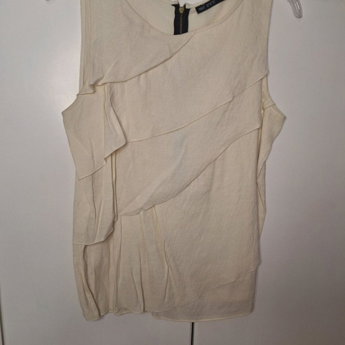 Sleeveless airy blouse like new, size XL, beige