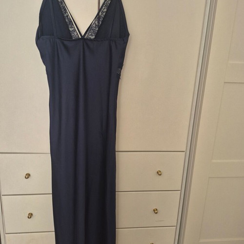 Celestino lingerie long satin dress blue size M new