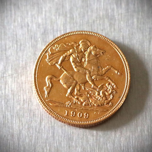 English Pound Coin 24K Gold Plated New Edward Head 1906-1909