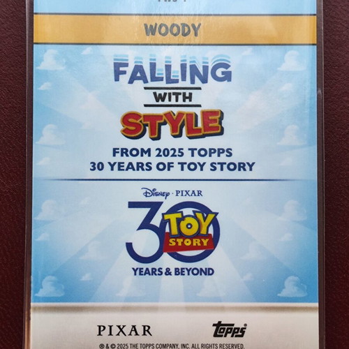 Woody Falling with Style numbered card, Topps 30 years of Toy Story, like new