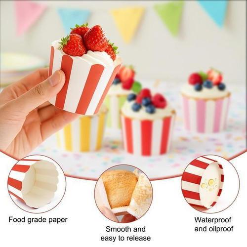 Paper muffin cups, 140 pcs, 5 colors