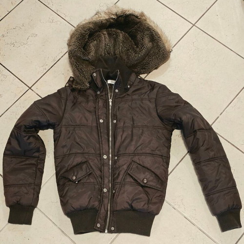 Pinko children's jacket like new, hooded, size 12-14 years, brown and green