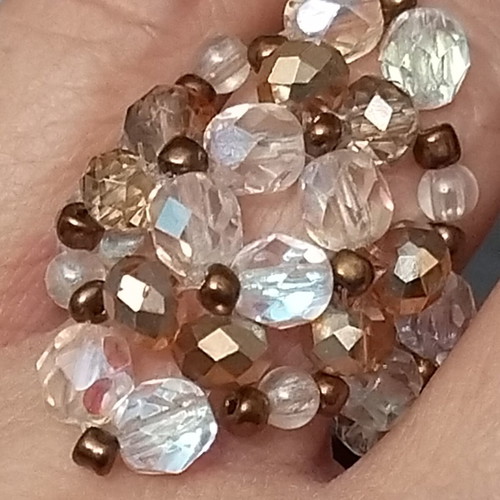 Handmade beaded ring multicolored, new, size 21-22