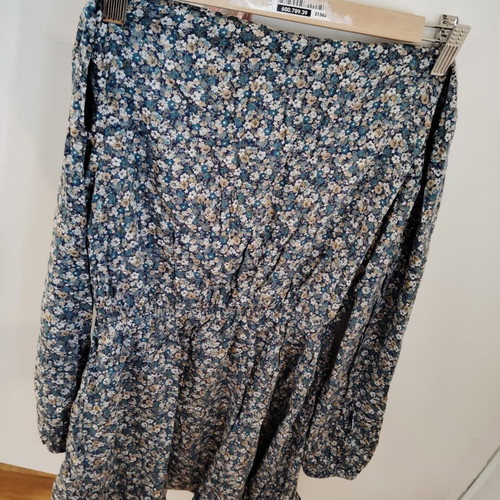 Sisley floral dress for girl used, size 146 cm, blue multicolor