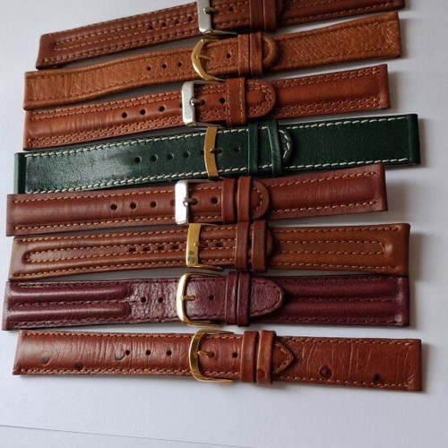 Luxury leather watch straps set of 8, like new, 18 mm and 20 mm