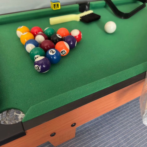 Mini wooden billiards like new with accessories