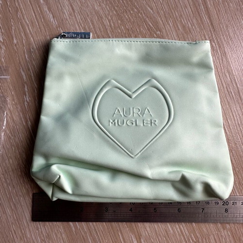 Mugler parfums small light green cosmetic pouch new