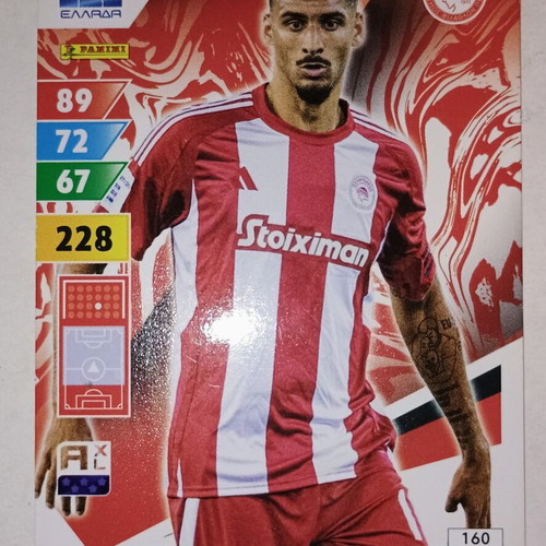David Carmo Olympiacos collectible card used, Panini Super League Adrenalyn XL 2024-2025