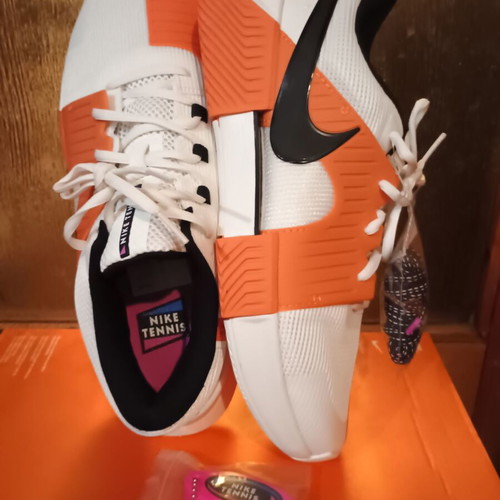 Nike sports shoes, white and orange, size 44.5