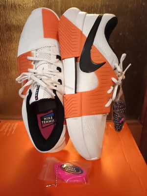 Nike sports shoes, white and orange, size 44.5