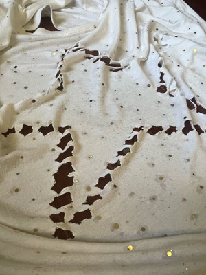 Vassilios Kostetsos white tshirt with gold details and star, like new, one size