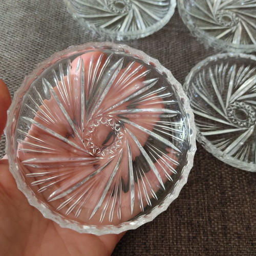 Vintage crystal dessert plates set of 6