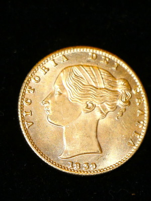 Λίρα Αγγλίας Βικτώριας του 1839, αντίγραφο επιχρυσωμένο με χρυσό 24Κ
