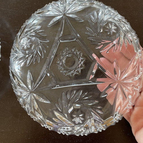 Cut Crystal vintage set of 3 coasters like new