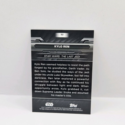 Topps Chrome Black Starwars Kylo Ren σαν καινούργιο